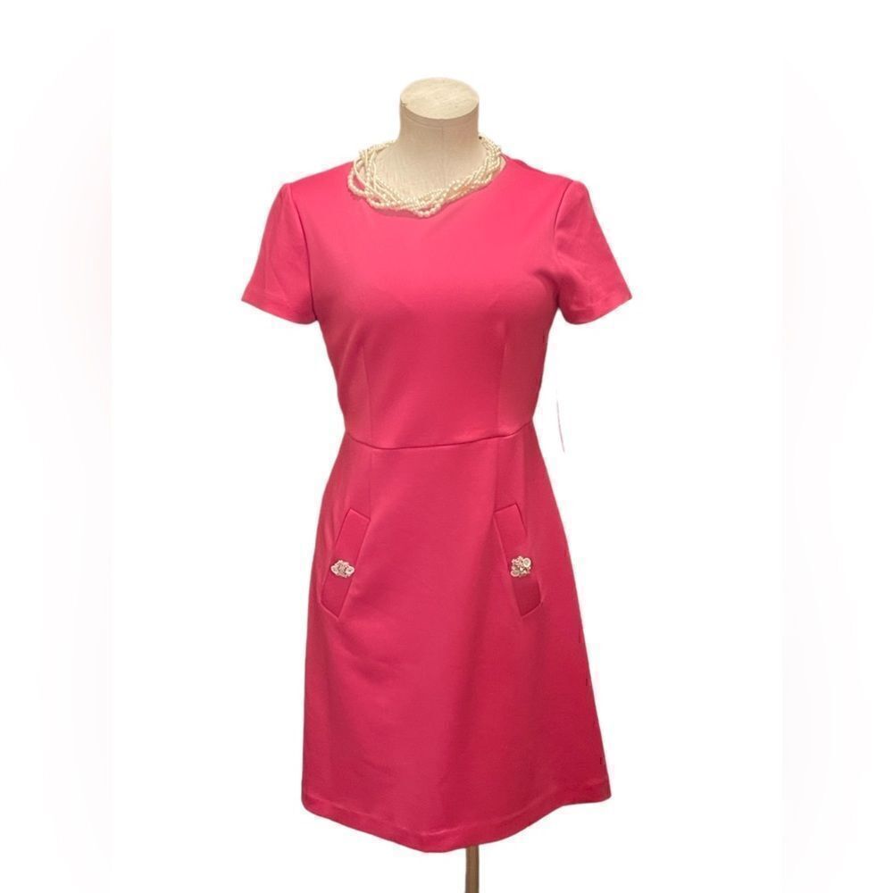 NWT Betsy Johnson Pink Embellished Short Sleeve Dress – Effortless Elegance